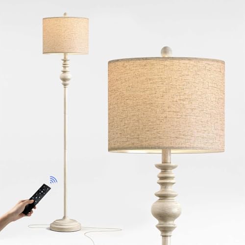64.25" Farmhouse Floor Lamp with Remote (Warm White)