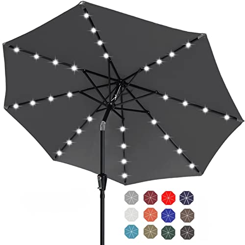 Durable Solar Led Patio Umbrellas with 32LED Lights 9FT
