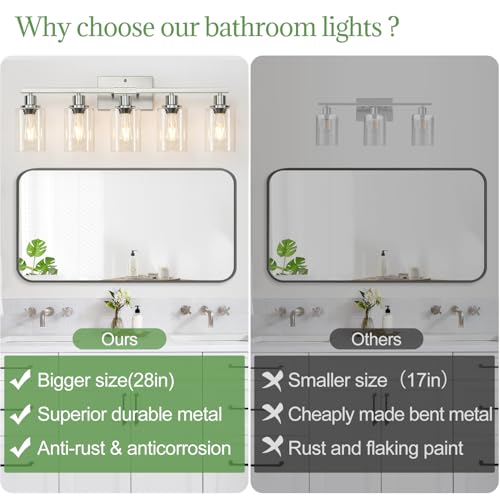 5 Light Bathroom Light Fixtures