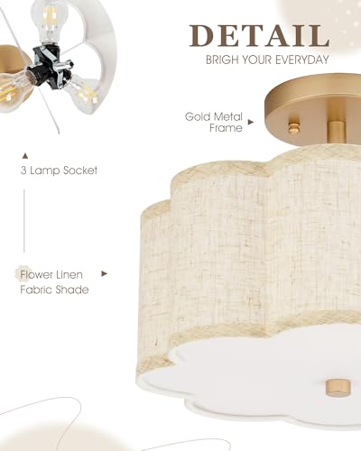 Gold Semi Flush Mount Ceiling Lights
