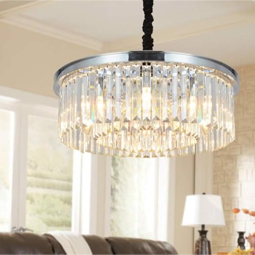 Crystal Chrome Chandelier Modern Chandeliers Lighting Pendant Ceiling Light Fixture 2