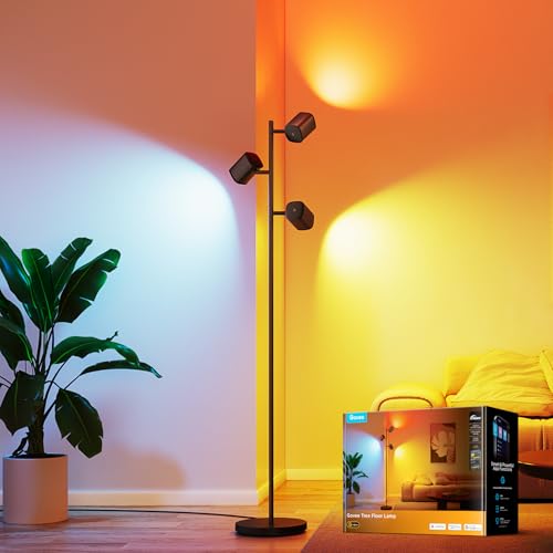 Tree Floor Lamp with 3 Rotatable Lights