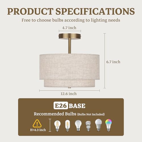 Semi Flush Mount Ceiling Light Fixture