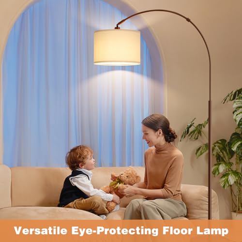 Dimmable Arc Floor Lamp with Remote