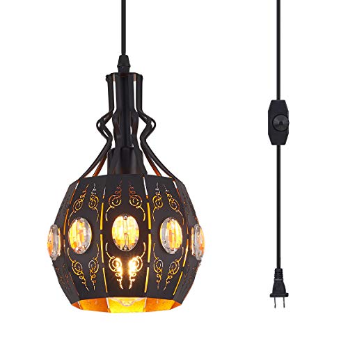 Hanging Lamp Swag Lights Plug in Pendant Light