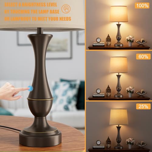 Touch Lamps for Nightstand (2 Count)