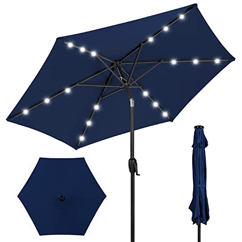 7.5ft Solar Umbrella LED Lighted Patio Umbrella