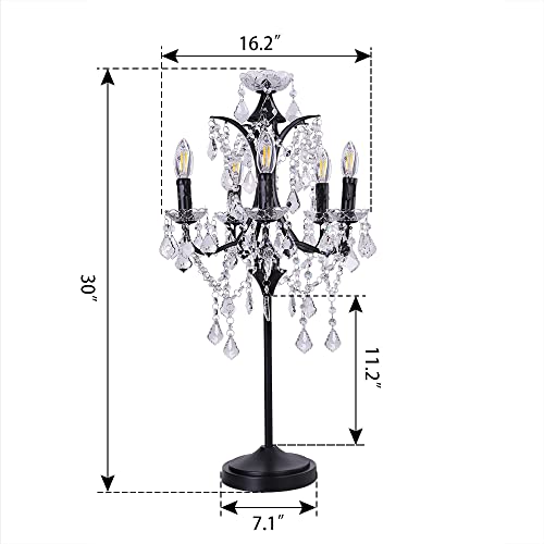 5 Light Farmhouse Tranditional Crystal Table Lamp