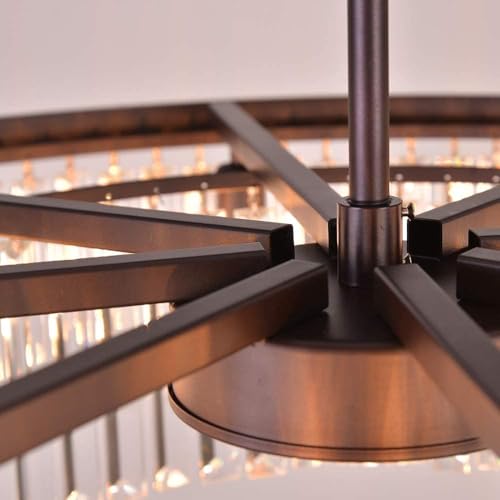 Oil Rubbed Bronze Crystal Chandeliers Modern Contemporary Ceiling Lights Fixtures Pendant Lighting for Dining Room Living Room Chandelier D33.5 8 Lights