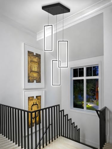 Modern LED Chandelier Adjustable Hanging Black Pendant Light Fixture 3