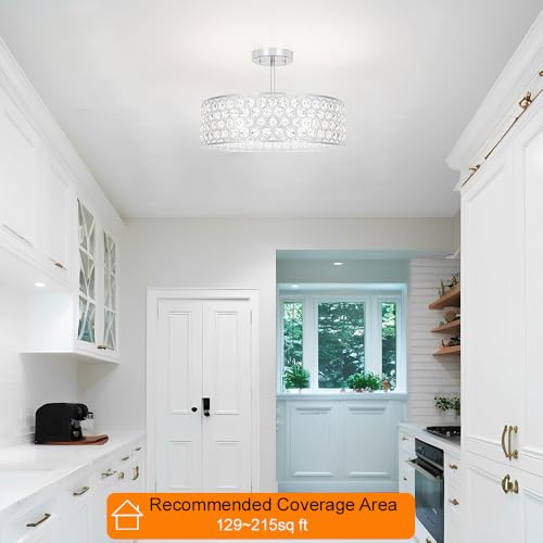 Chrome Crystal Ceiling Light Fixture