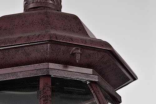 60/898, 3-Light Outdoor Post Lantern, Bronze, Beveled Glass