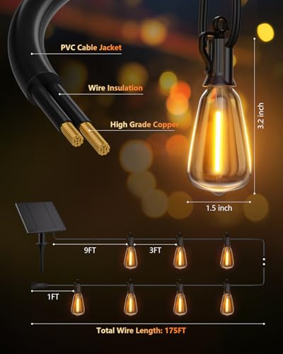 175FT Solar String Lights Outdoor