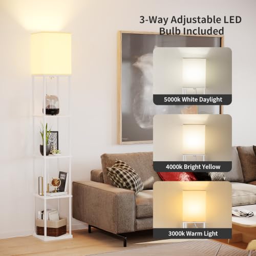 5 Tier Floor Lamp with Shelves
