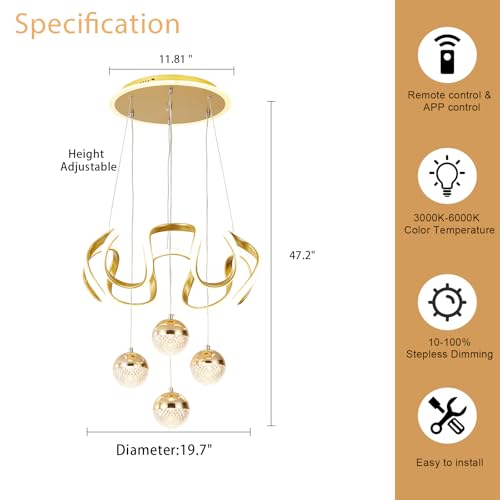 Modern Gold LED Chandeliers