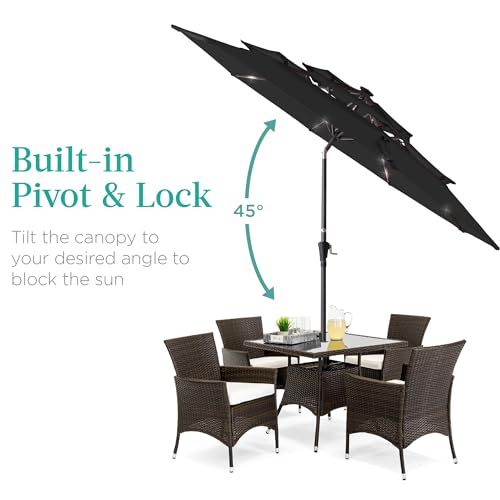 10ft 3 Tier Solar Patio Umbrella