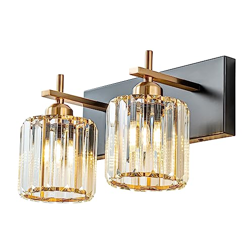 2 Light Crystal Bathroom Vanity Lights