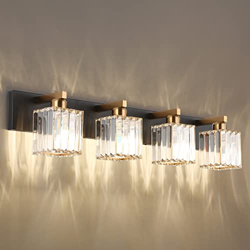 Bathroom Vanity Light Fixtures Crystal Vanity Light for Bathroom 4 Light Modern Vanity Lighting
