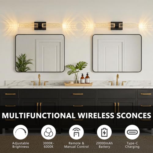 Battery Operated Wall Sconces Set of 2 (2 Count)