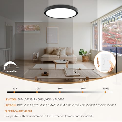 Dimmable 15.8 Inch Led Ceiling Light Flush Mount (6 Count)