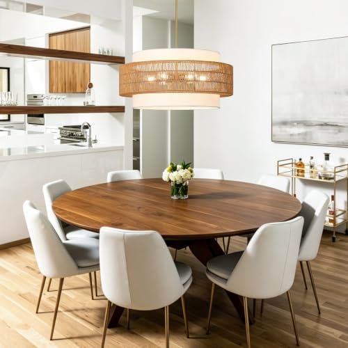 25.6" Rattan Chandelier for Dining Room