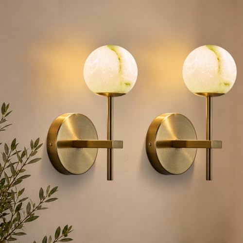10 in Alabaster Wall Sconces Set of Two