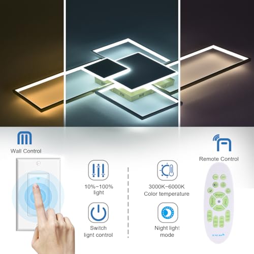 Modern Ceiling Lights for Living Room Gold Geometric LED Ceiling Light Flush Mount