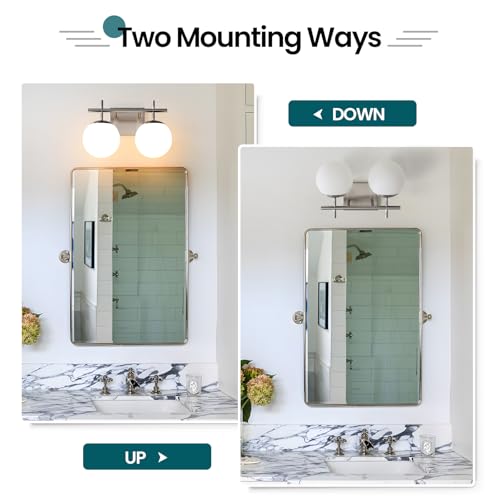 Brushed Nickel Vanity Light for Bathroom (2 Count)