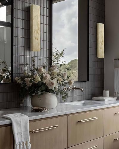 Alabaster Wall Sconces Natural Marble Bathroom Vanity Wall Light Fixture