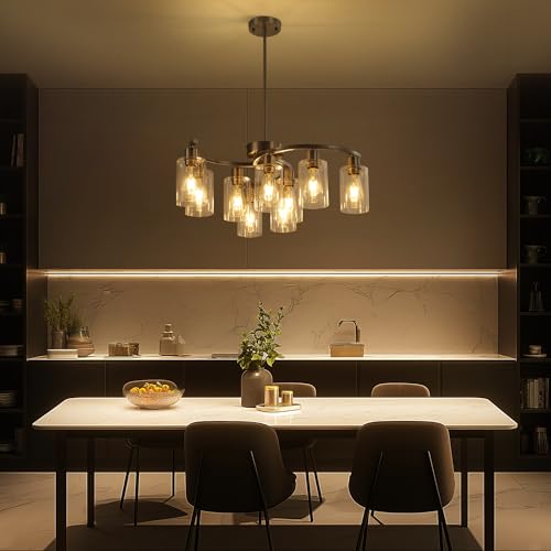 9 Light Brushed Nickel Kitchen Light Fixtures (9 Count)