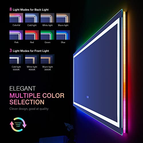 60"X28" RGB LED Bathroom Mirror with Lights