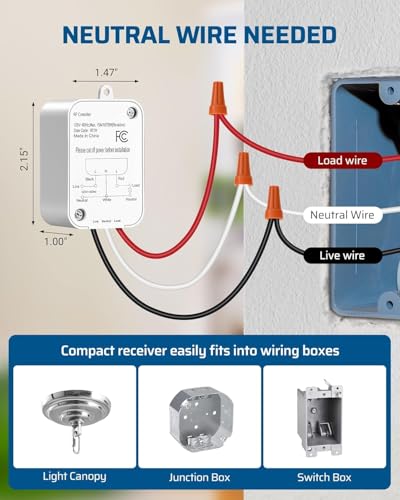 Wireless Light Switch and Receiver Kit