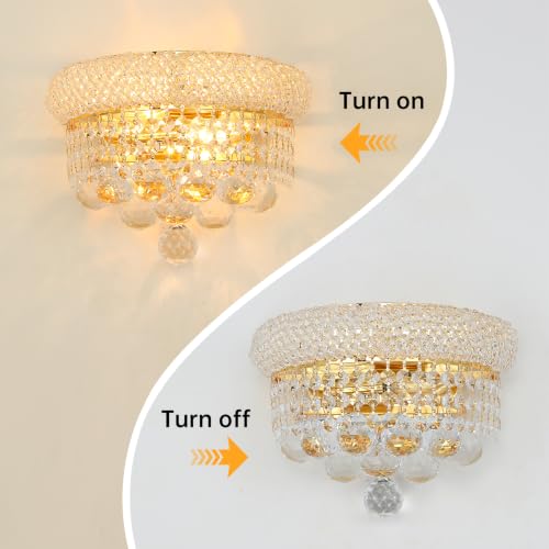 2 Lights Empire Crystal Wall Sconce Light for Living Room