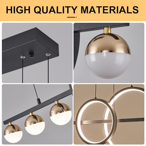 Modern LED Black Gold Chandelier