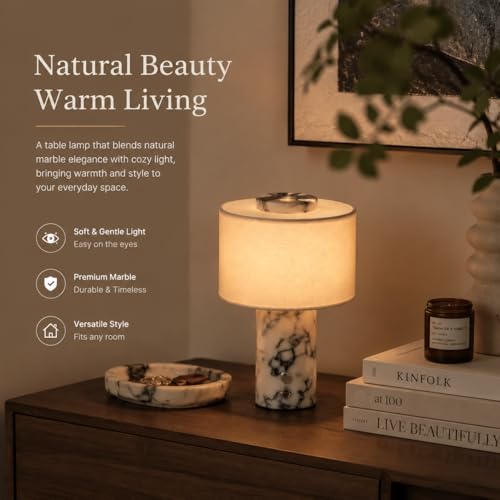 Marble Lamp Lamps Rechargeable Modern Decorative Touch Dimmable Cordless Design Bedside Lamp for Home Decor