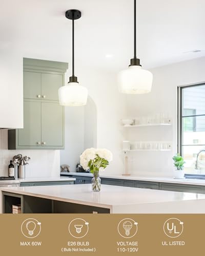 Modern 8 Inch Black Pendant Light