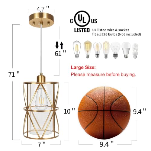 Brushed Gold Pendant Lights Kitchen Island