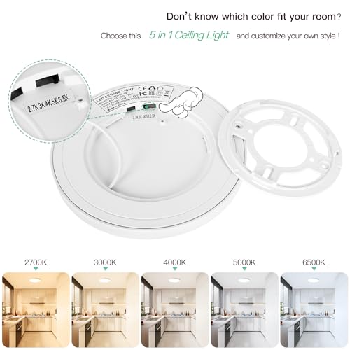 7 Inch Flush Mount LED Ceiling Light Fixture (4 Count)