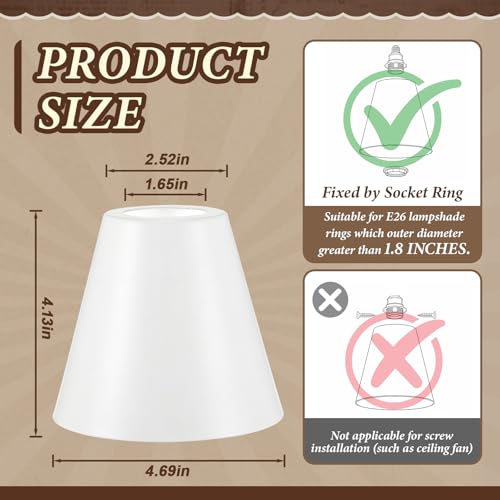 4 Pcs White Cone Industrial Replacement Lamp Shades (4 Count)