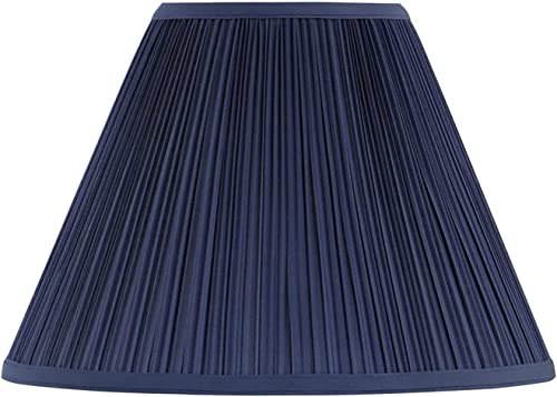 33195 Transitional Hardback Empire Shaped Mushroom Pleated Dark Blue Spider Shade