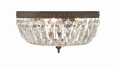 3 Light Clear Italian Crystal Flush Mount