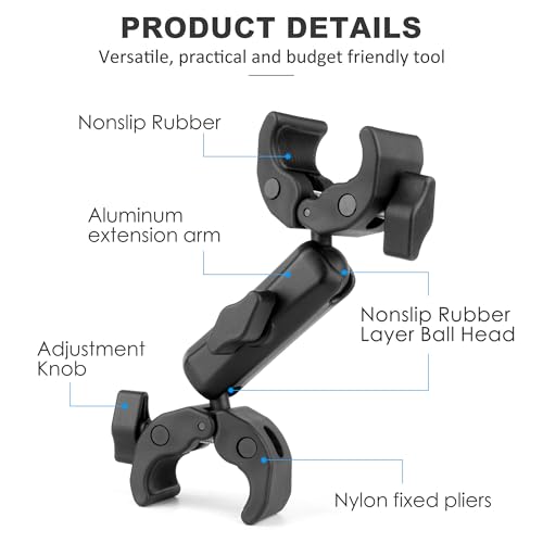 Double Super Clamp Camera Mount Umbrella Clamp for Chair (2 Count)