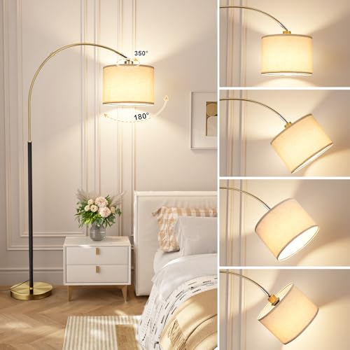 Dimmable Arc Floor Lamp with Remote