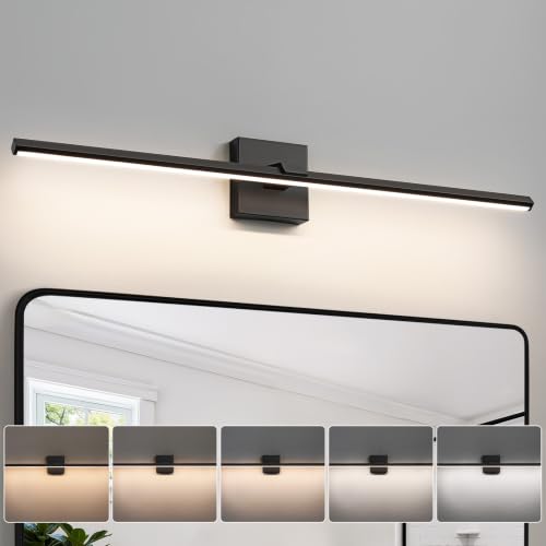 Modern Bathroom Vanity Light 32 Inch Matte Black Dimmable 5CCT LED Vanity Light Bar for Bathroom Lighting Fixtures Over Mirror Cabinets Bedroom