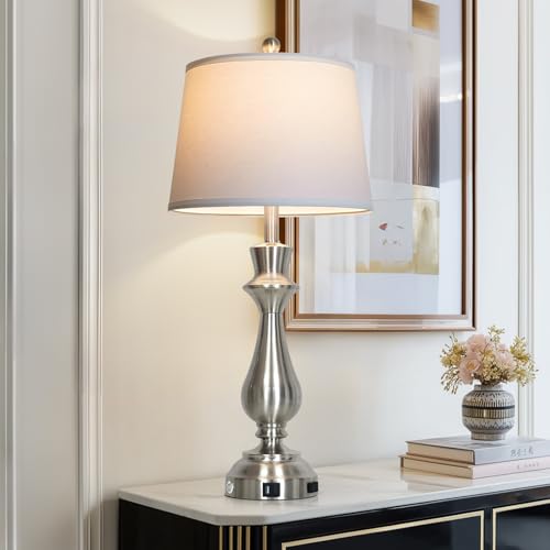 Modern Silver Table Lamp for Living Room