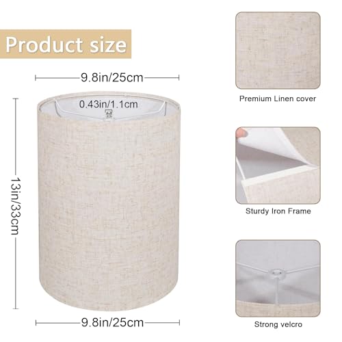Qvteken Drum Lamp Shades Set of 2 for Table Lamps