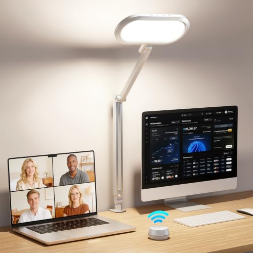 Desk Lamp for Home Office with Clamp for Video Conference