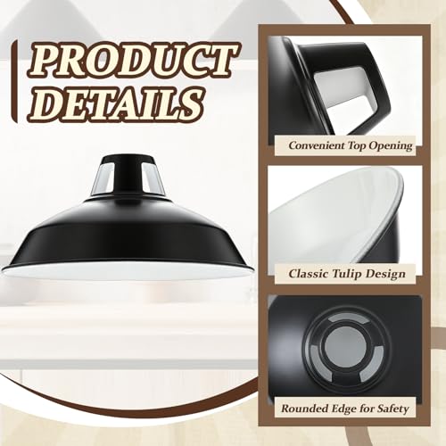 2 Pack Black Empire Metal Pendant Light Shades (2 Count)