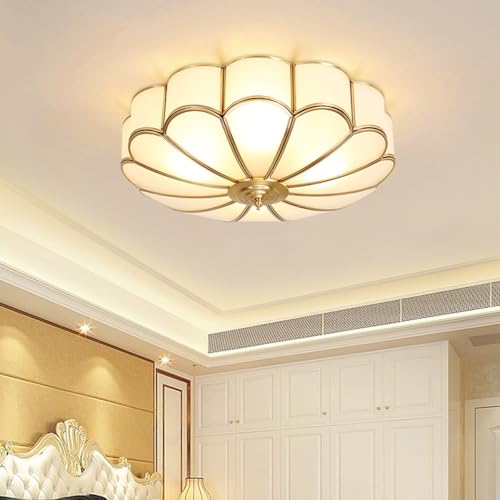 14 Inch Brass Flush Mount Ceiling Light