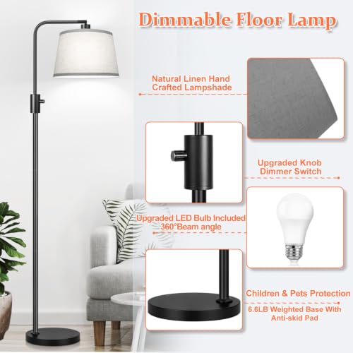 Upgraded】 Dimmable Floor Lamp